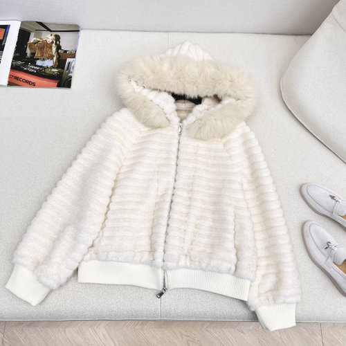 Fendi Faux Fur Hooded Coat with Soft Touch and Good Warmth