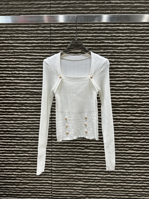 Balmain All - matching Knit Long - Sleeve Top