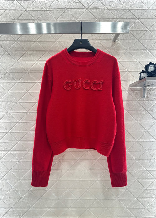 Gucci Hooked Knit Sweater with Logo, Comfortable and Stylish