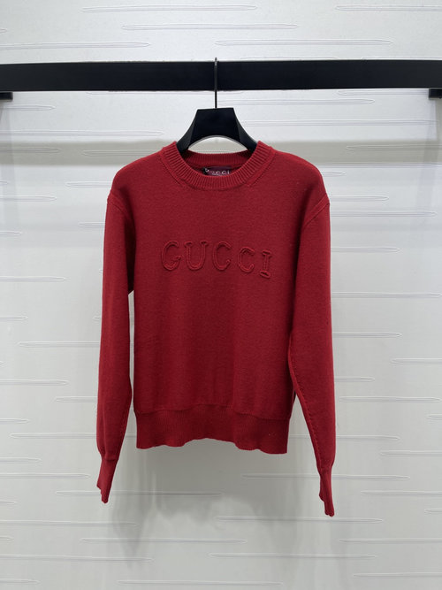 Gucci Premium Wool Hooked Flower Letter Round Neck Pullover