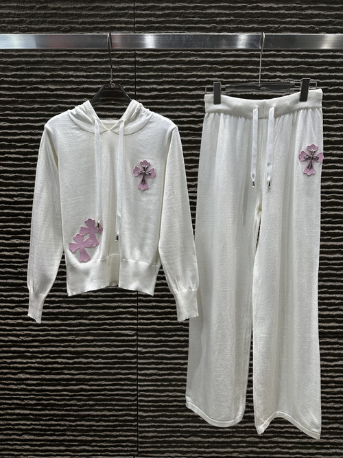 Chrome Hearts New Chrome Hearts Casual Matching Sweater and Pants Ensemble