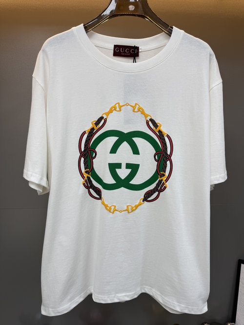 Gucci Horse-Themed Cartoon Graffiti Cotton T-Shirt