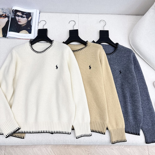 Polo Ralph Lauren Classic H-shaped Embroidered Wool Sweater, Versatile and Premium