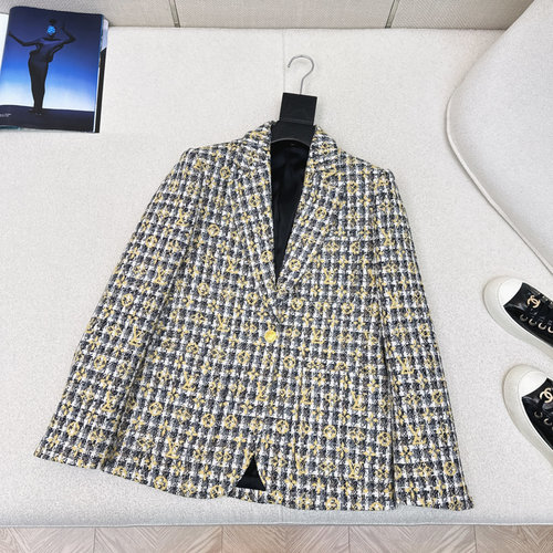 Louis Vuitton Knitted Slim - fit Blazer with Logo for Commuting