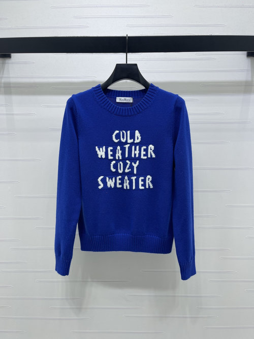 Max Mara Crochet Letter Long Sleeve Sweater - Elegant and Vintage