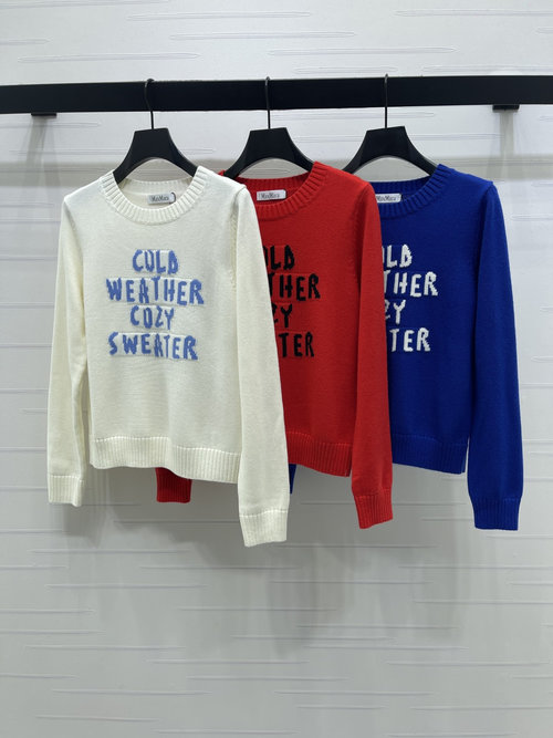 Max Mara Crochet Letter Long Sleeve Sweater - Elegant and Vintage