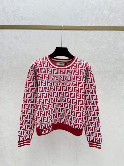 Fendi Early Autumn Color-blocked Monogram Long-sleeved Knit