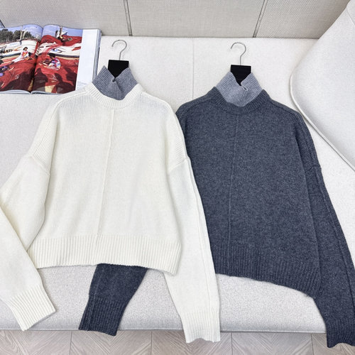 Brunello Cucinelli Exclusive New-arrival Faux Two-piece Contrast Turtleneck Sweater for Layering