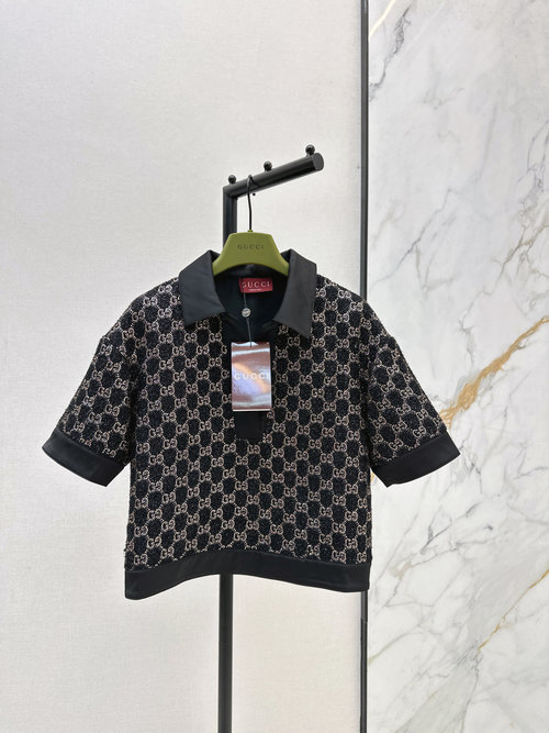 Gucci GG Shining Series: Crystal-Embellished Short-Sleeve Top