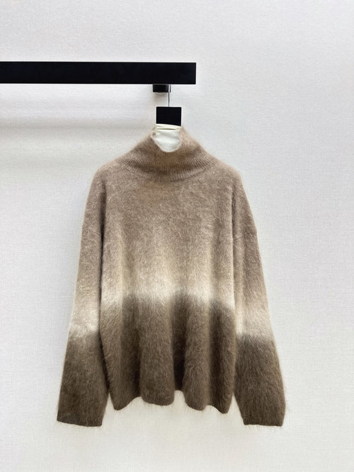 Max Mara Gradient High-Neck Wool Sweater, Ideal for Layering