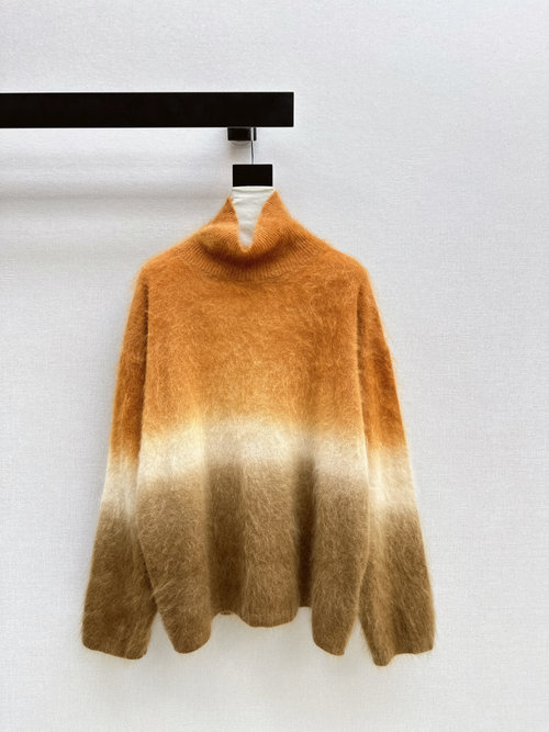 Max Mara Gradient High-Neck Wool Sweater, Ideal for Layering