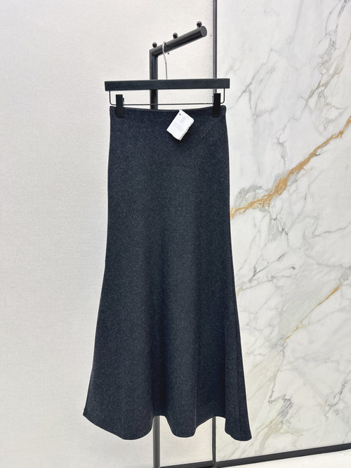 Brunello Cucinelli Side-Slit High-Waist Woolen Mermaid Skirt, Stylish and Sophisticated