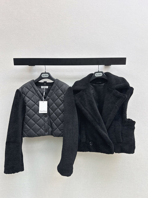 Max Mara Detachable and Stylish Two-piece Teddy Fur Jacket Set