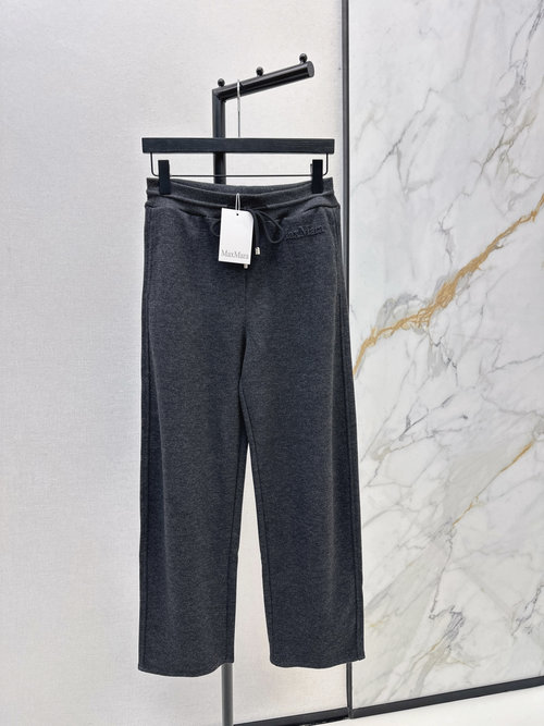 Max Mara Stylish High - end Minimalist Elastic - Waist Trousers