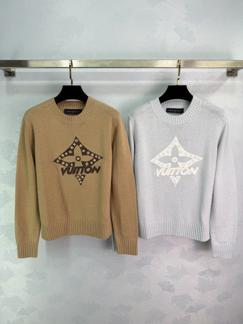 Louis Vuitton High - quality Wool Monogram Jacquard Sweater, Ideal for Commuting