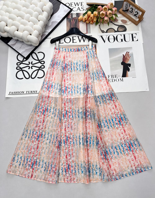 Chanel Customized Imported Silk Mid-Length Skirt with Print