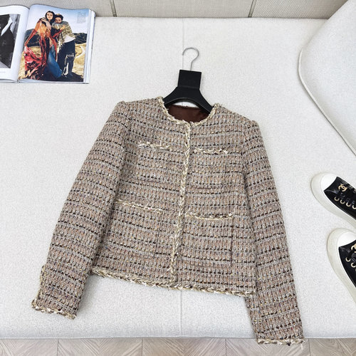 Chanel Heavy - duty Knit Short Jacket with Chain Trim