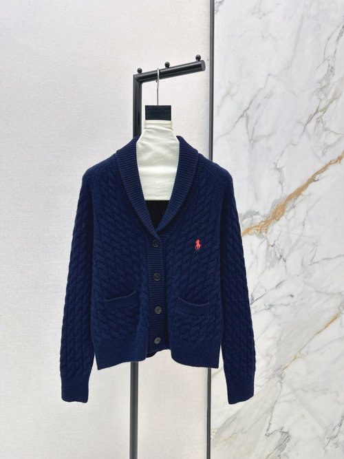Polo Ralph Lauren Minimalist Twisted Rope Cardigan, Fashionable and Versatile