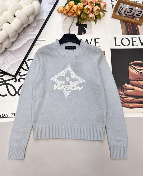 Louis Vuitton Custom Knit Pullover with Floral Embroidery
