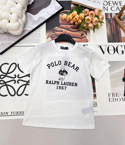Polo Ralph Lauren American Retro College Style T-Shirt with Bear Print