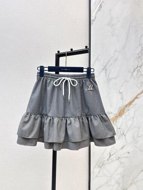 Louis Vuitton Color-Block Mermaid Skirt with Drawstring Waist and Logo