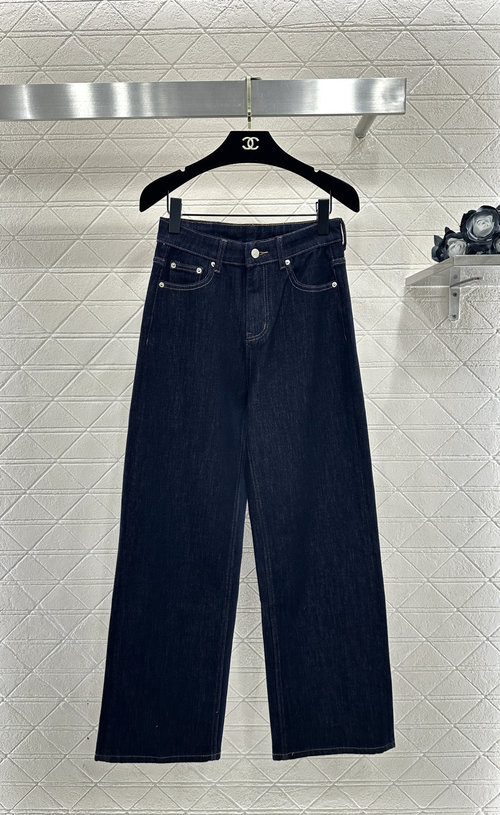 Loewe High-Waisted Straight-Leg Jeans with Fuzzy Letters