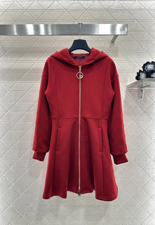 Louis Vuitton Embroidered Hooded Zipper Sweatshirt with Custom Touch