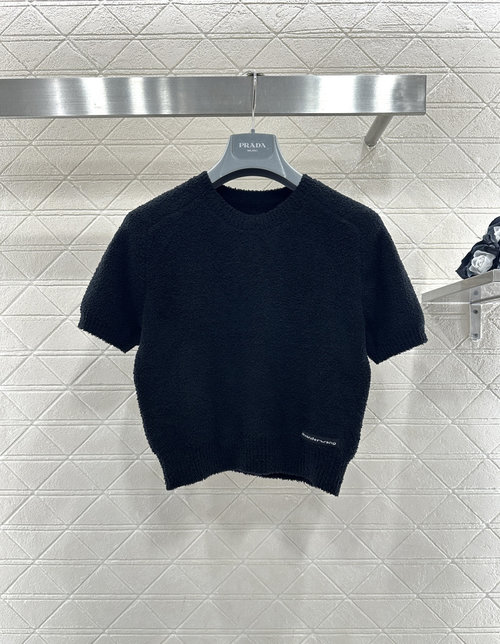 Alexander Wang Custom YB Knitted Short Sleeve Top with Small Logo