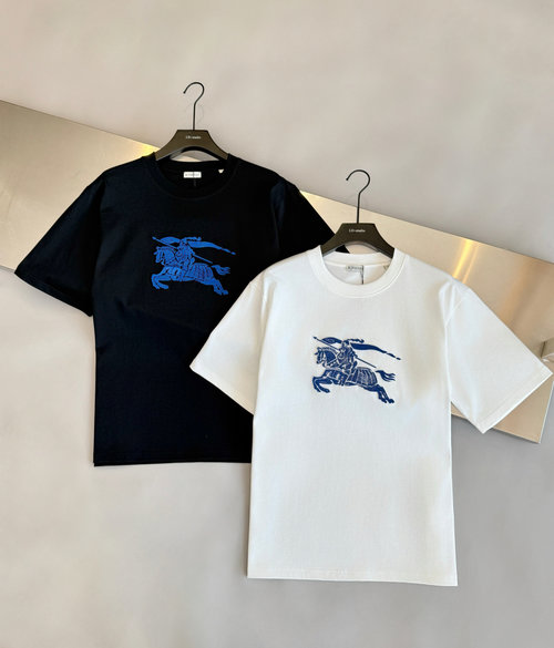 Burberry Warhorse Embroidery Summer Casual Tee with Premium Fabric