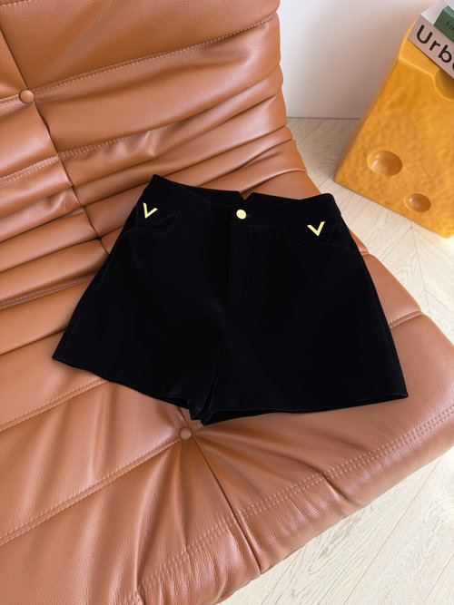 Valentino Velvet Shorts with V Metal Inlays for Any Outfit
