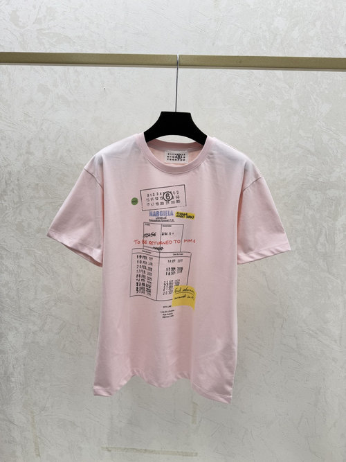 Maison Margiela Contrast - Color Letter Round Neck Short - Sleeve Knit Top