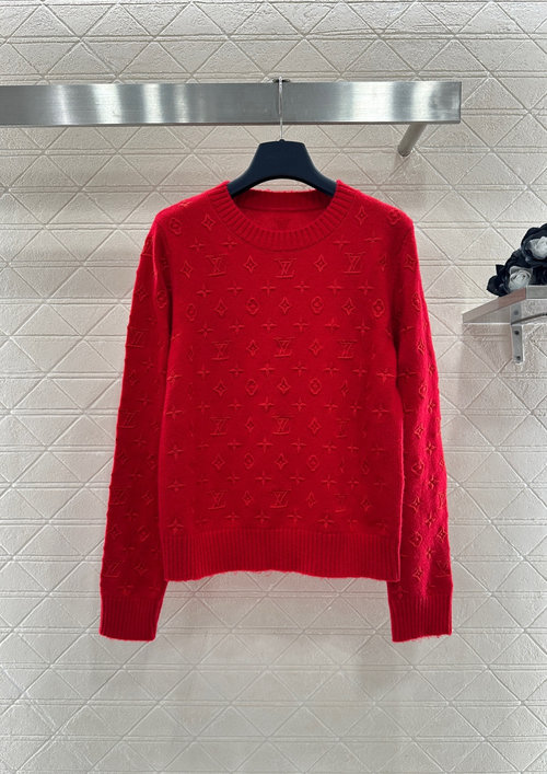 Louis Vuitton Custom Knit Top with Clover and Letter Embroidery, High - end