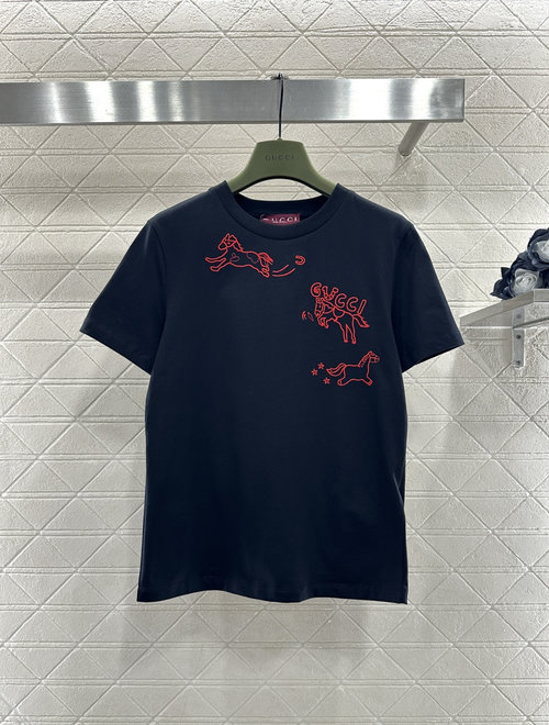 Gucci Horse-themed T-shirt with Embroidered Logo