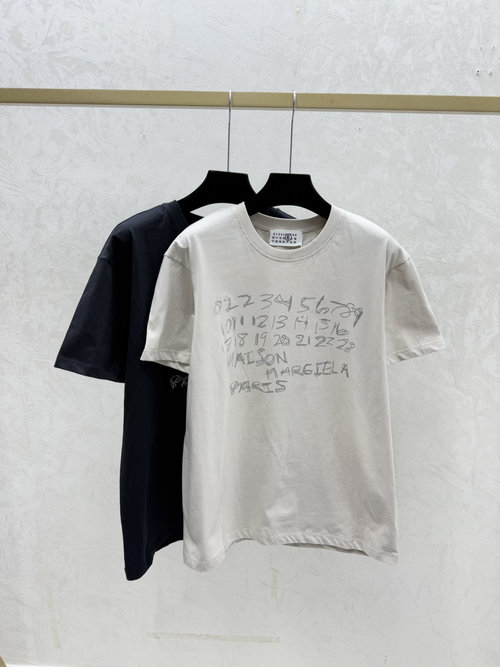 Maison Margiela Apricot & Black Knit Top with Contrast Letters