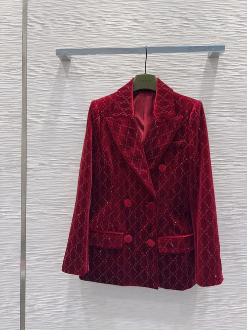 Gucci Custom Velvet Outfit with Imported Rhinestones