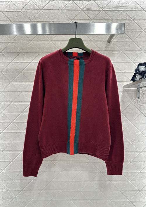 Gucci Customized Knit Pullover with Striped Ribbon