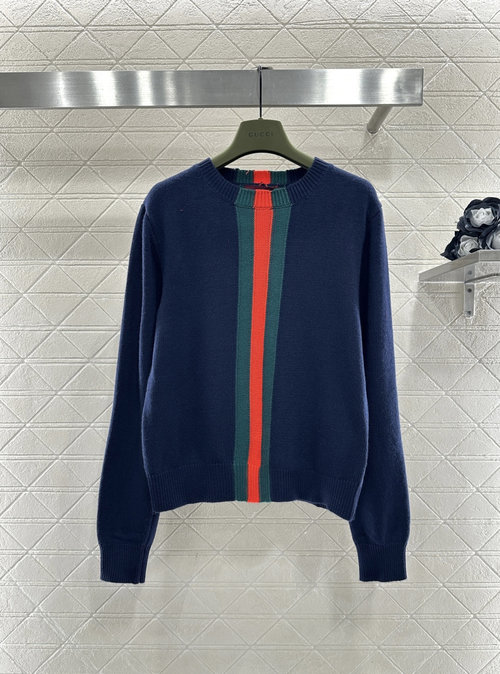 Gucci Customized Knit Pullover with Striped Ribbon