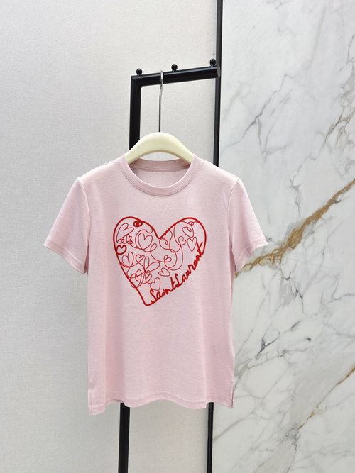 Loro Piana Valentine s Heart T-Shirt in Tencel Fabric