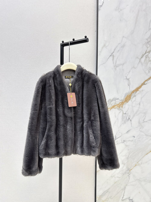 Loro Piana Exclusive Short Coat with Imported Eco-Friendly Rabbit Fur