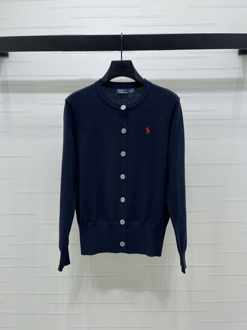 Polo Ralph Lauren Embroidered Logo Knit Round Neck Cardigan