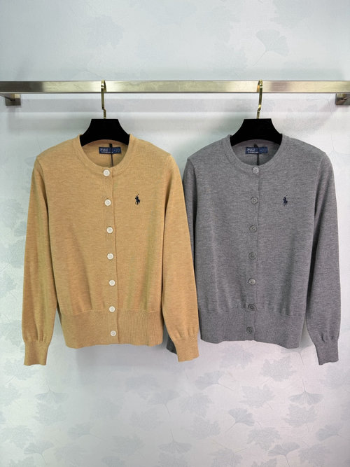 Polo Ralph Lauren Embroidered Logo Knit Round Neck Cardigan