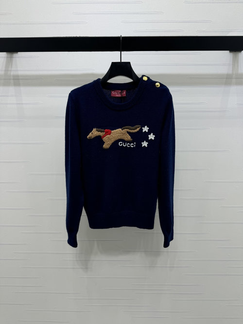 Gucci Premium Knit Sweater with Embroidered Logo