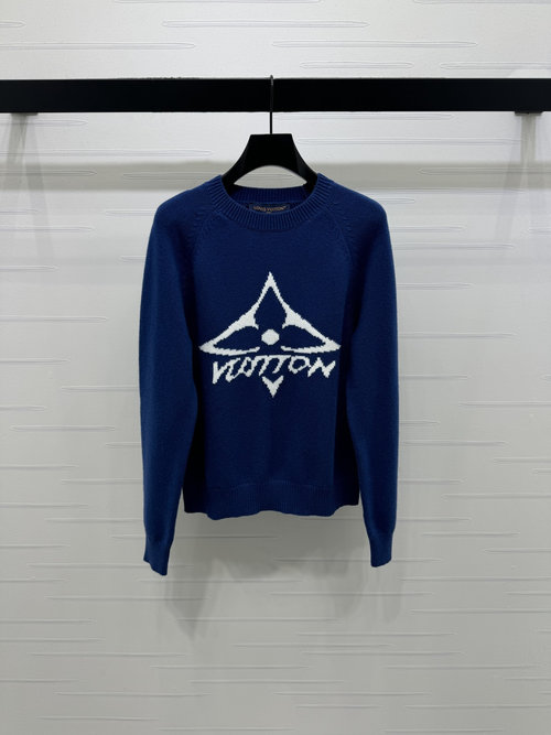 Louis Vuitton Premium Clover Embroidered Sweater with Vintage Diamond Pattern