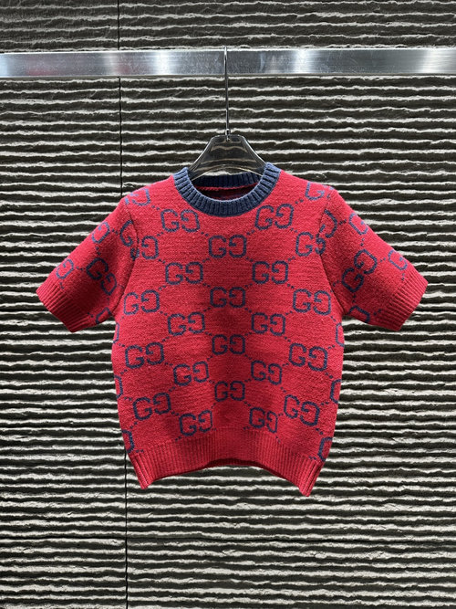 Gucci Knitted Short Sleeve with Gucci Series Letter Pattern