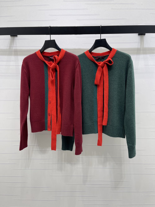 Gucci High - end Color - blocking Straps Long - sleeve Knit Sweater