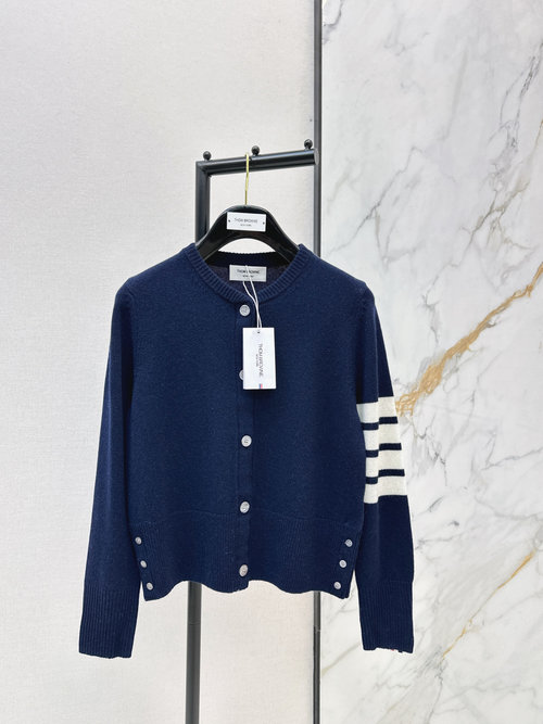 Thom Browne Dog - Knit Pattern Short Cardigan with Wool and Details