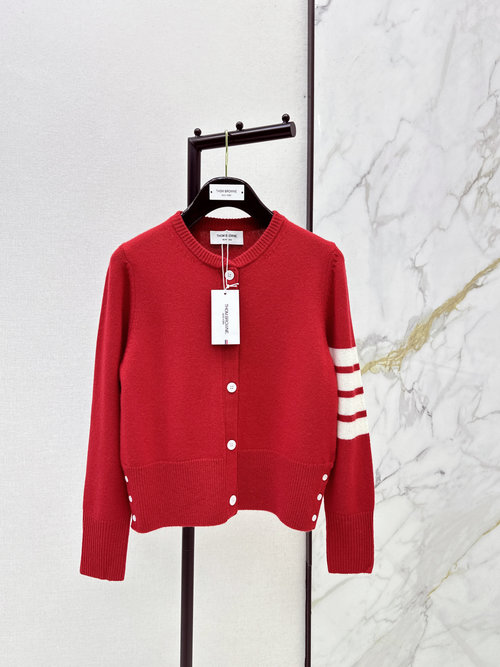 Thom Browne Dog - Knit Pattern Short Cardigan with Wool and Details