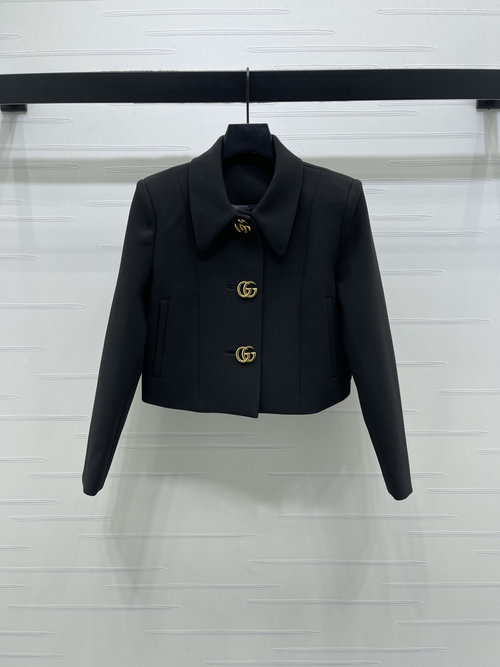 Gucci Stylish Collared Jacket and Skirt Set with Double G Buttons