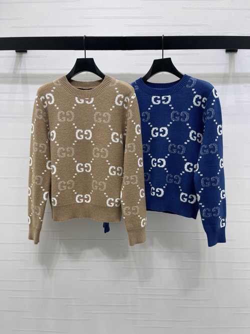 Gucci Luxury Double G Pattern Knitted Sweater