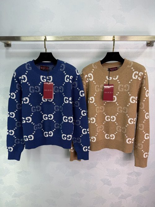 Gucci Classic GG Jacquard Knit Sweater in Soft Wool Blend